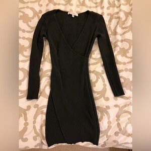 Black Ribbed Knit Dress Medium